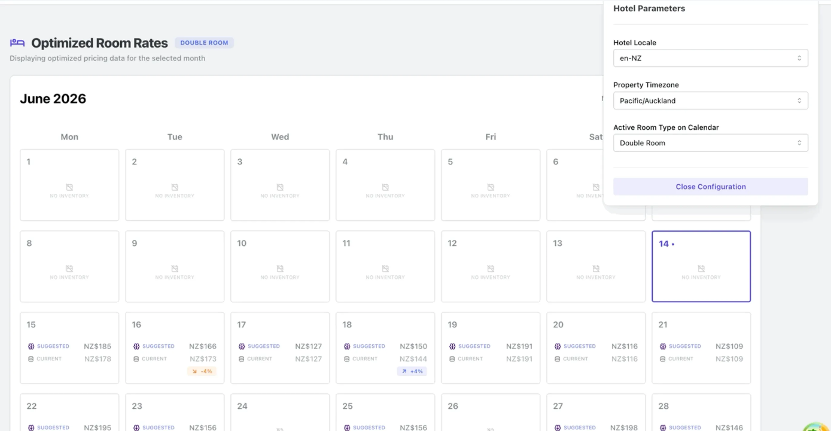Image for Simulación de calendario de precios para sistema de gestión con React, TypeScript y TanStack Query.